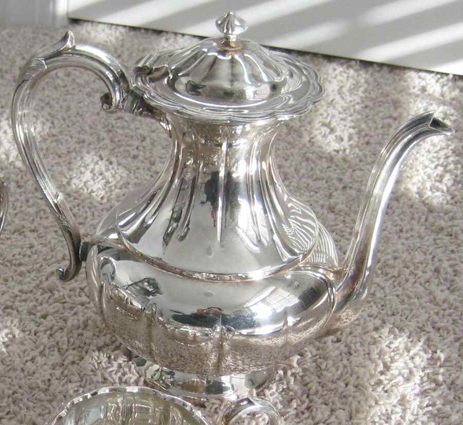 372 (Silverplate, Hollowware) Silverplate Coffee Pot by Primrose Plate-1