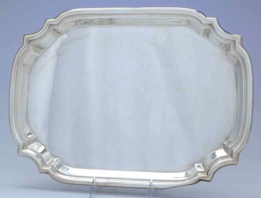 Queen Anne (Sterling, Hollowware) 16" Rectangular Tray by Poole Silver -1
