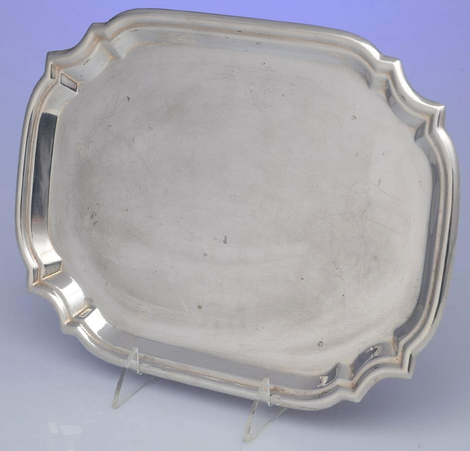 Queen Anne (Sterling, Hollowware) 12" Rectangular Tray by Poole Silver -1