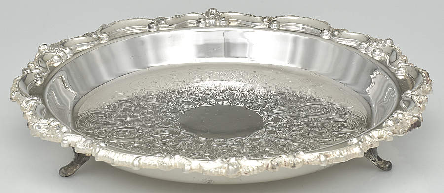 138 (Silverplate, Hollowware) Footed Pie Plate by Poole Silver -1