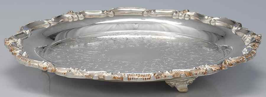 138 (Silverplate, Hollowware) 11" Round Footed Tray by Poole Silver -1