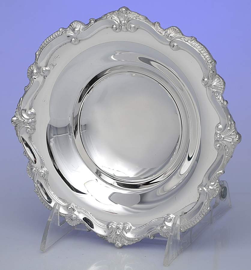 138 (Silverplate, Hollowware) Plated Footed Bon Bon Bowl by Poole Silver -1