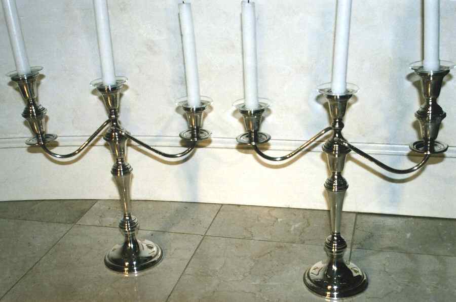 835 (Sterling, Hollowware) Weighted 3 Light Candelabra by Preisner-1