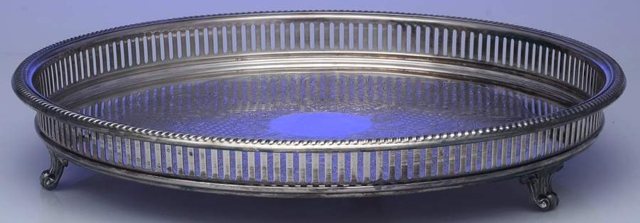 50 (Silverplate, Hollowware) 15" Footed Round Tray by Poole Silver -1