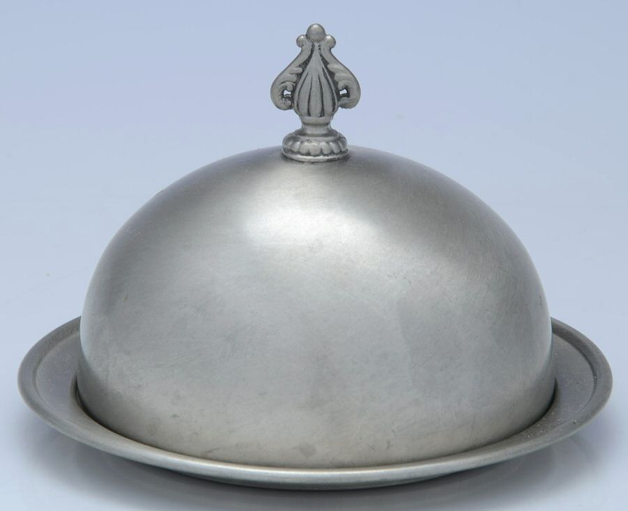 2187 (Pewter, Hollowware) Round Covered Butter by Preisner-1