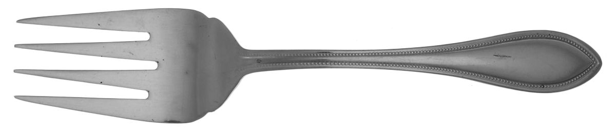 American Bead (Stainless) Medium Solid Cold Meat Serving Fork by Pfaltzgraff-1