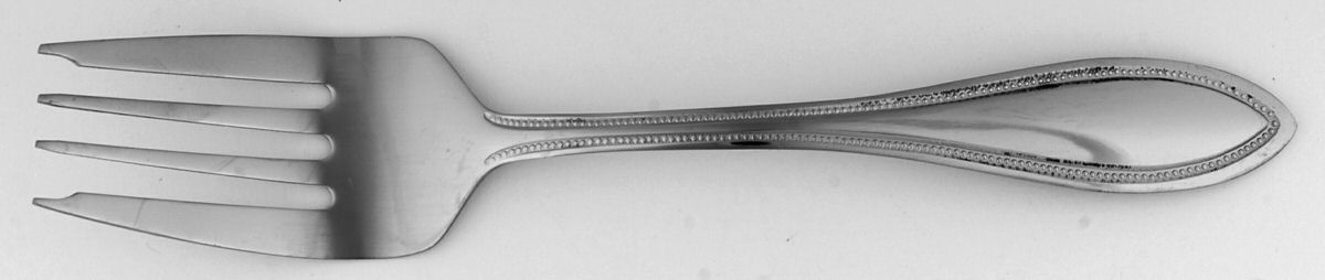 American Bead (Stainless) Medium Solid Cold Meat Serving Fork by Pfaltzgraff-1