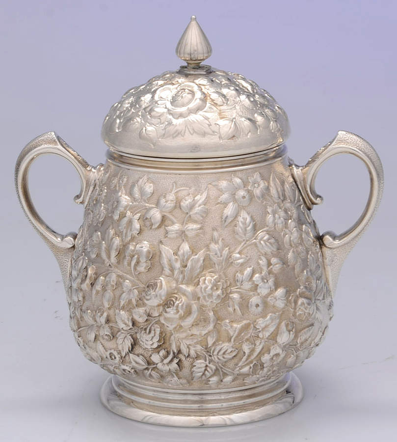 326 (Sterling, Hollowware) Sugar Bowl & Lid by Peter L. Krider-1