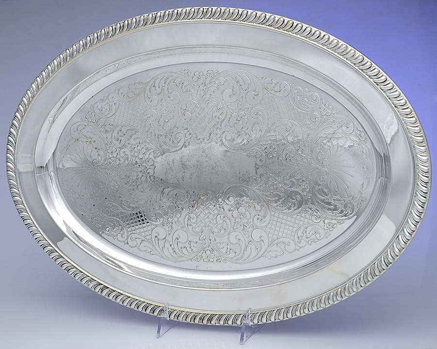 P762 (Silverplate, Hollowware) 18" Oval Serving Platter by Pilgrim Silver-1