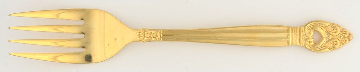Gold Coronet (Gold Electroplate) Individual Salad Fork by Present-1