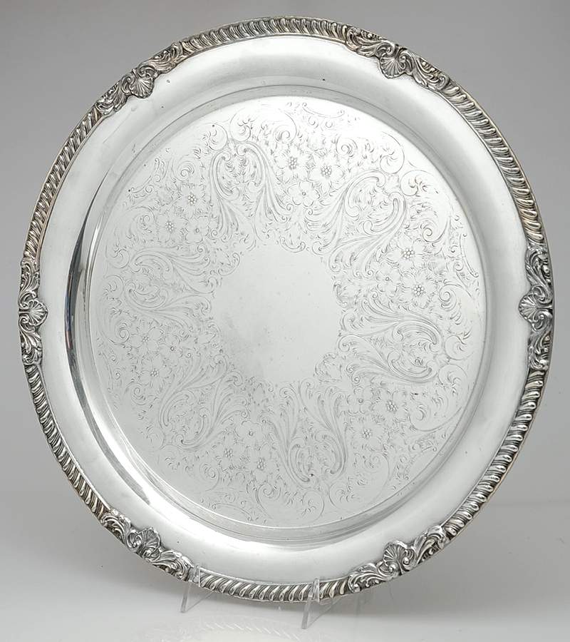 86 (Silverplate, Hollowware) 16" Round Tray by Poole Silver -1