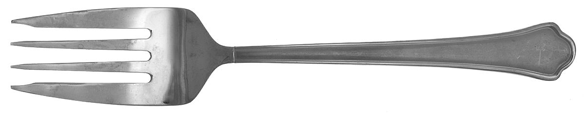 Capri Frost (Stainless) Large Solid Cold Meat Serving Fork by Pfaltzgraff-1
