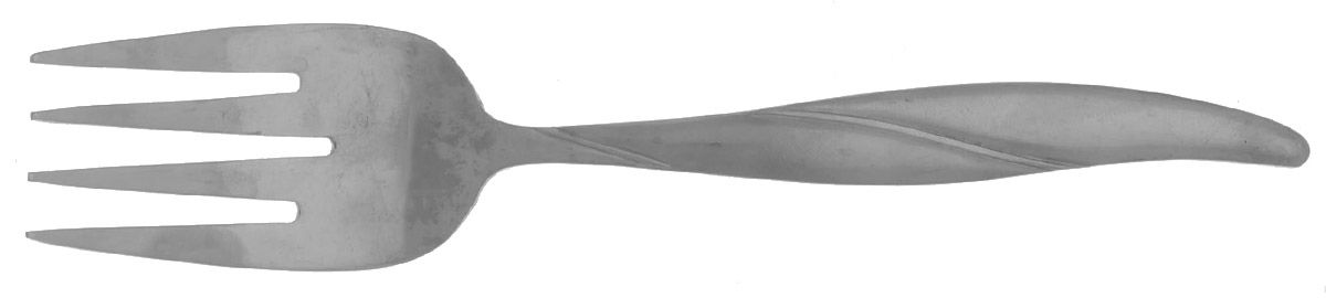 Melody-Satin (Stainless) Medium Solid Cold Meat Serving Fork by Pfaltzgraff-1
