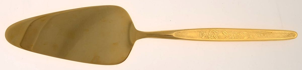 Gold la Flora (Gold Electroplate) Solid Pie Server by Present-1