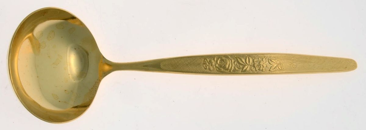 Gold la Flora (Gold Electroplate) Solid Gravy Ladle by Present-1