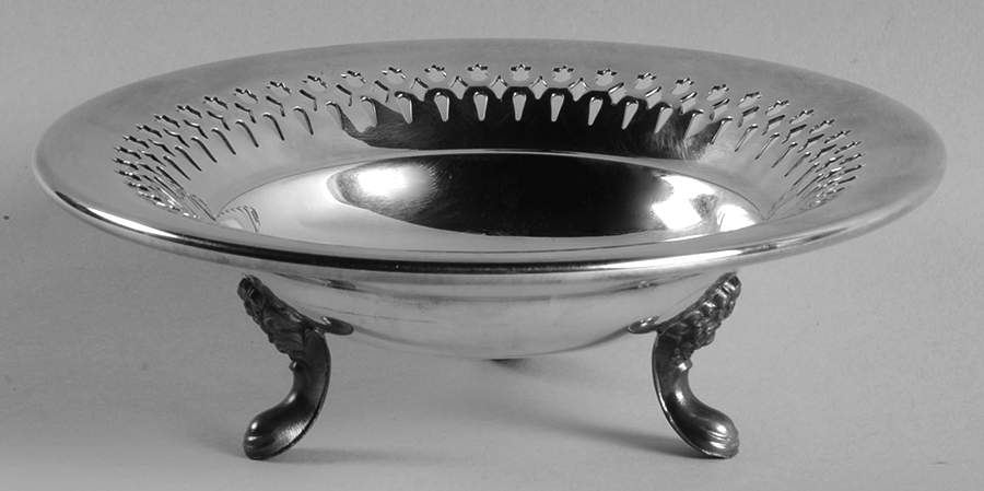 93 (Silverplate, Hollowware) Plated Footed Bon Bon Bowl by Poole Silver -1