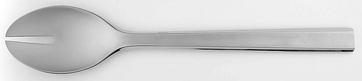 Zermatt Satin (Stainless) Pierced Solid Serving Spoon by Puiforcat-1