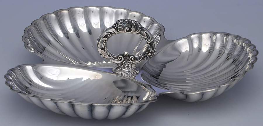 5115 (Silverplate, Hollowware) 3 Part Dip Server by Pilgrim Silver-1