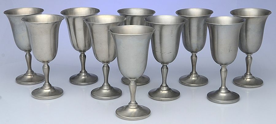 2154 (Pewter, Hollowware) Water Goblet - Set of 10 by Preisner-1