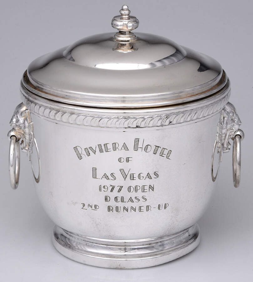 3700 (Silverplate, Hollowware) Ice Bucket & Glass Liner by Poole Silver -1