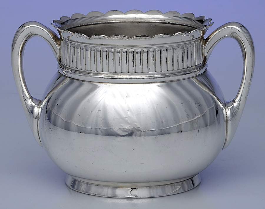 313 (Silverplate, Hollowware) Silverplate Open Sugar Bowl by Pairpoint Mfg Co-1