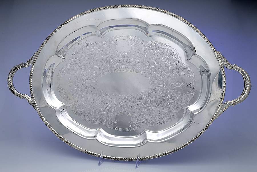 400 (Silverplate, Hollowware) 19" Oval Serving Platter by Preisner-1