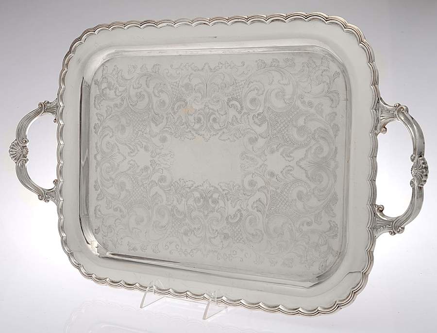 934 (Silverplate, Hollowware) 18" Waiter Tray by Primrose Plate-1