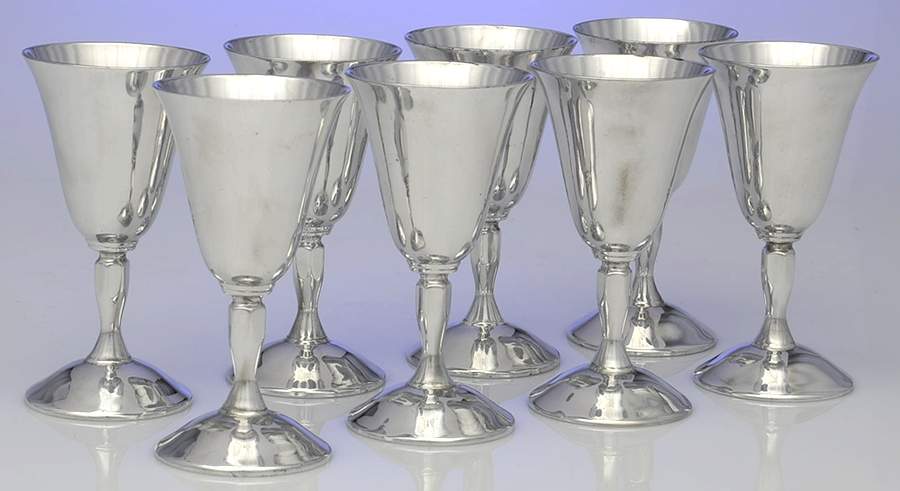 PLO3 (Silverstone, Hollowware) (Set of 8) Wine Goblet by Plator-1