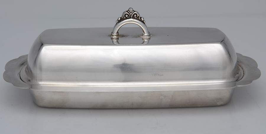 70 (Silverplate, Hollowware) 1/4 Pound Covered Butter by Pilgrim Silver-1