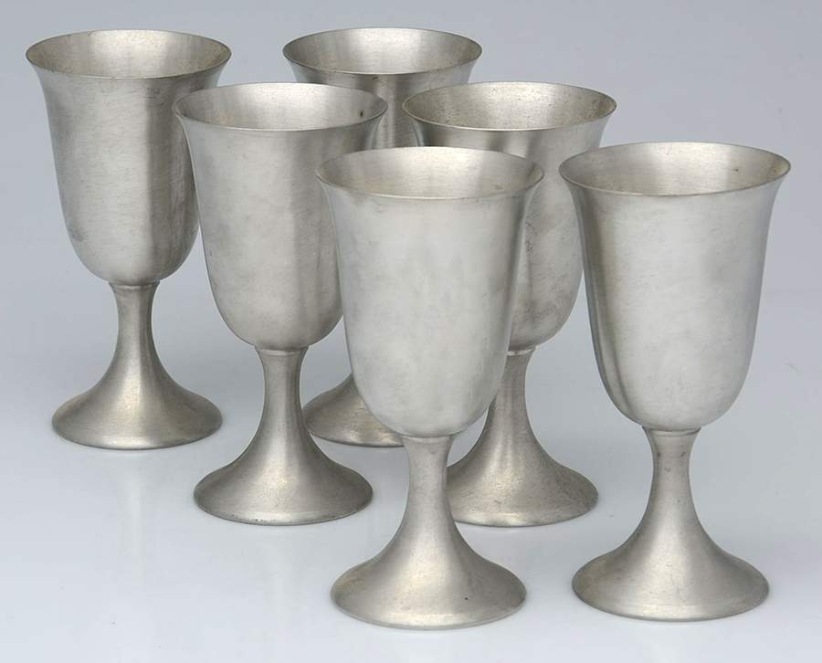 2217 (Hollowware, Pewter) Water Goblet - Set of 6 by Poole Silver -1
