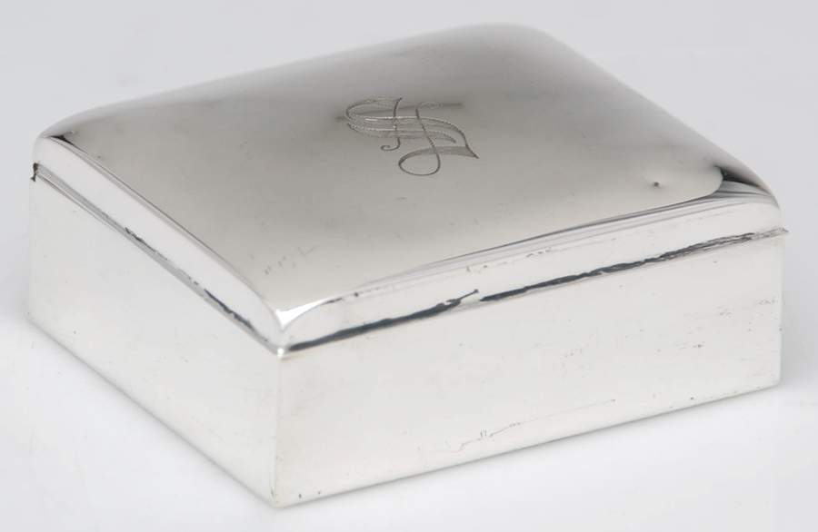 14 (Sterling, Hollowware) Cedar Lined Cigarette Box by Poole Silver -1