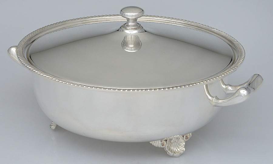 Silverplate Hollowware Plated Round Covered Casserole with Glass by Primrose Plate-1