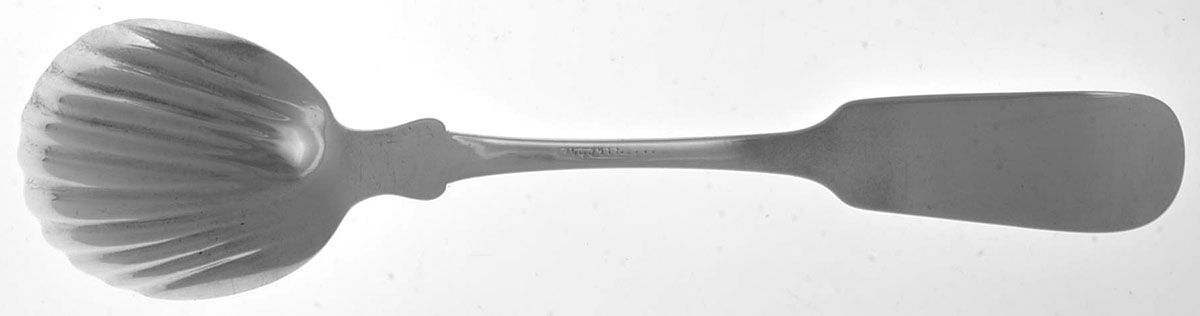 Coin Silver Flatware Sugar Shell Spoon by Palmer & Bachelder-2