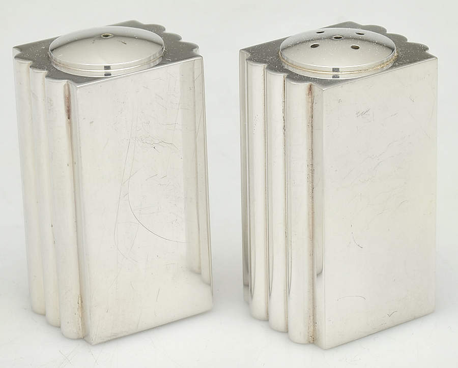 Nantes (Silverplate, Hollowware) Salt and Pepper Set by Puiforcat-1