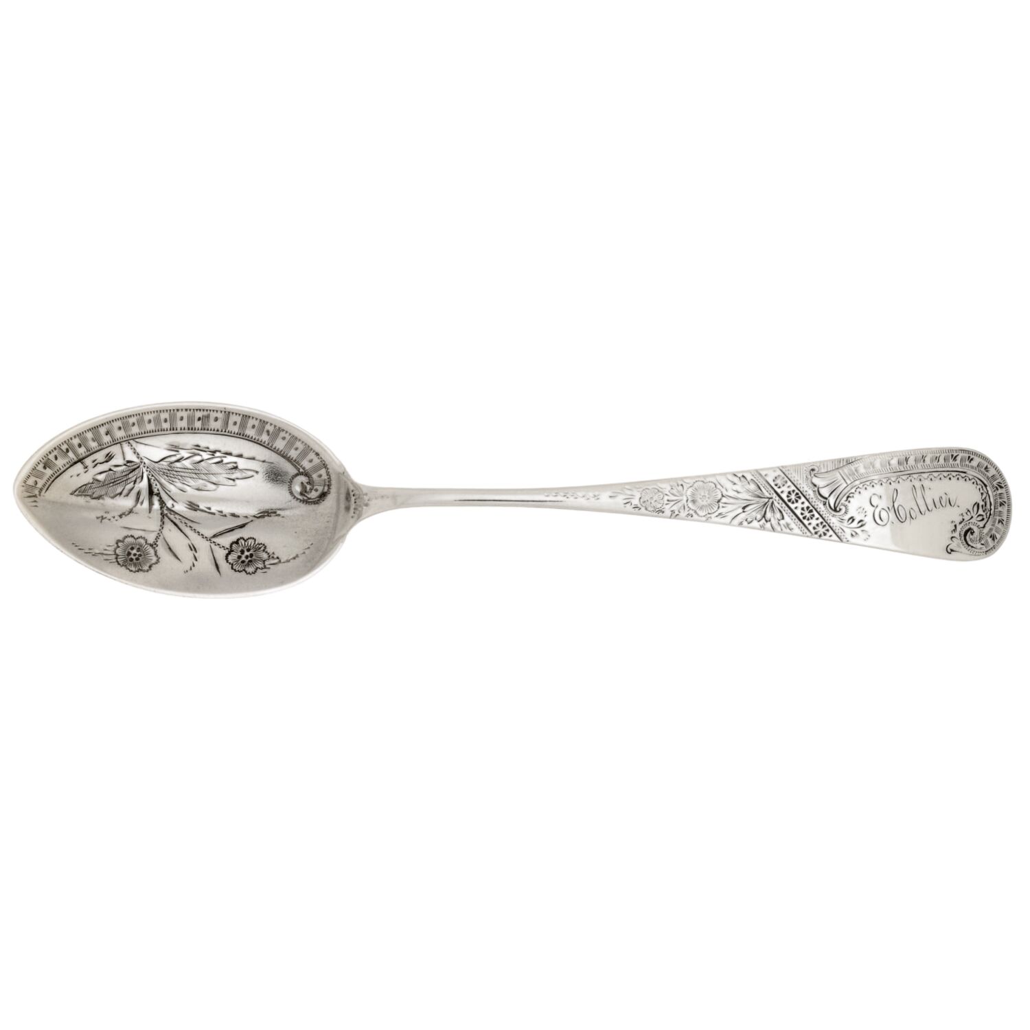 PKD12 (Sterling) Ice Cream Spoon Bright Cut by Peter L. Krider-1