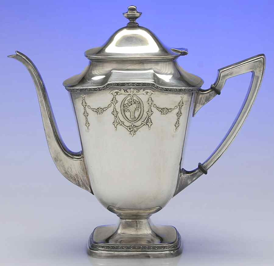 QSC2 (Silverplate, Hollowware) Silverplate Coffee Pot by Quaker Silver Co Inc-1