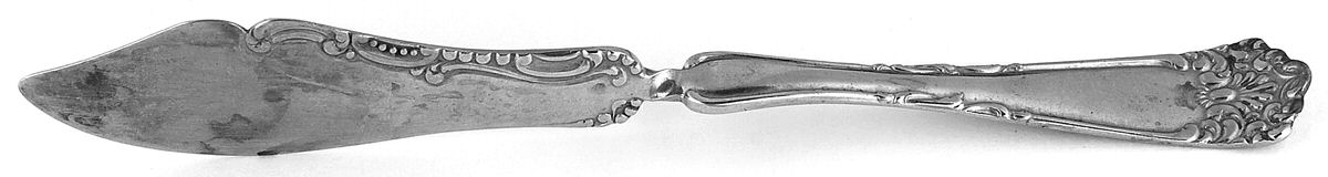 QVM3 (Silverplate) Flat Handle Master Butter Knife by Quaker Valley Mfg Co-1