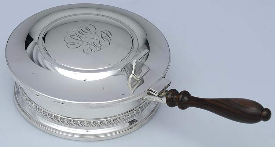 3107 (Sterling, Hollowware) Silent Butler with Hinged Lid by Quaker Silver Co Inc-1