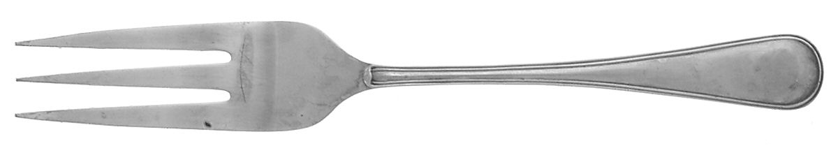 Old English Thread (Silverplate) Large Solid Cold Meat Serving Fork by Roberts & Belk-1