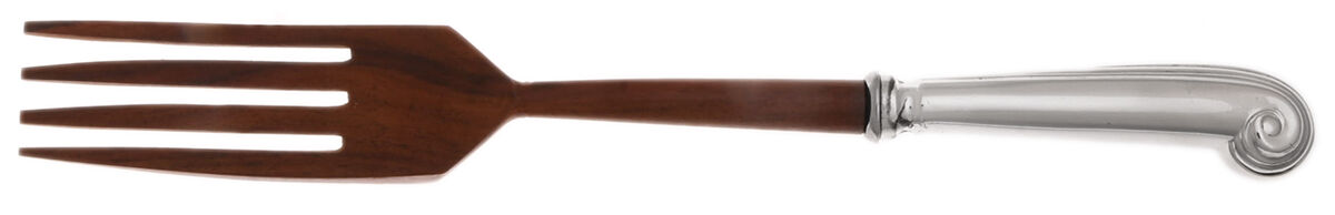 Onslow (Silverplate) Salad Serving Fork with Wooden Prongs HC by Roberts & Belk-1