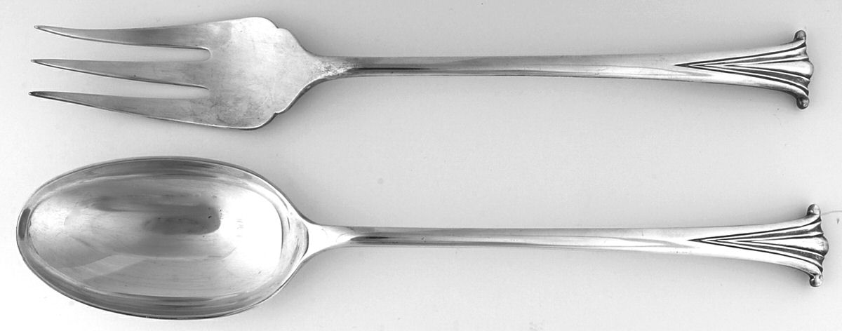 Onslow (Silverplate) Solid Oversized Serving Salad Set by Roberts & Belk-1