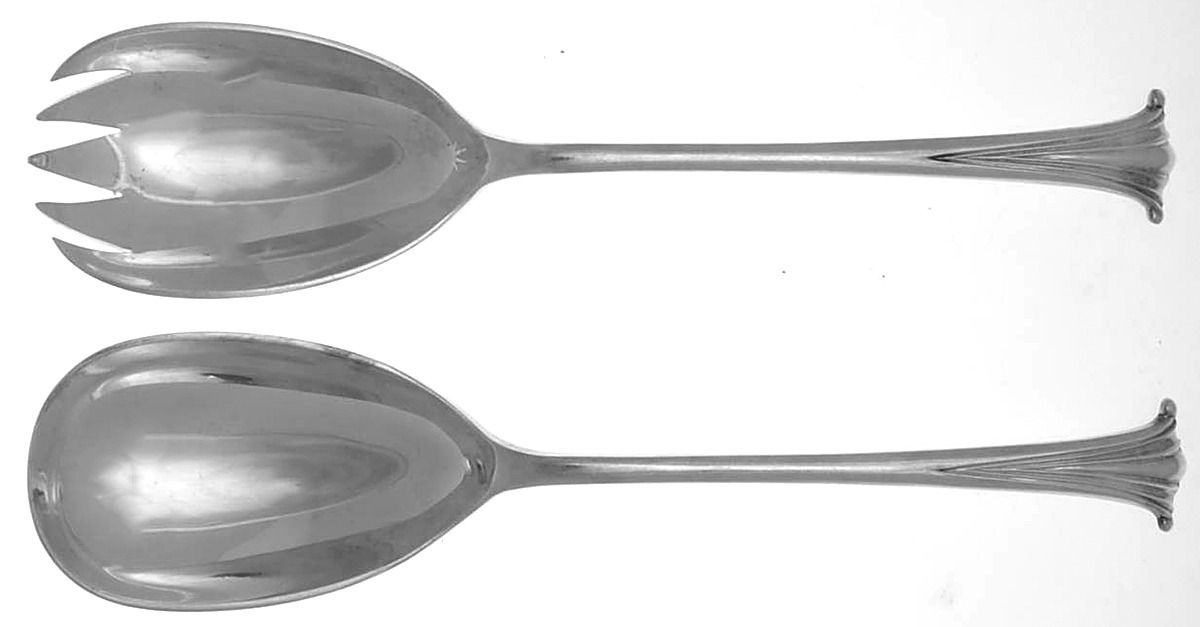 Onslow (Silverplate) (2 Pc) Solid Salad Set by Roberts & Belk-1