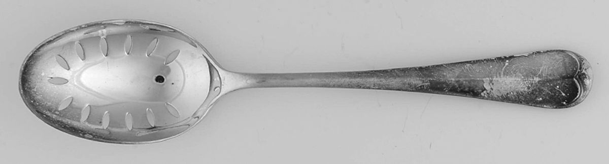 Rattail (SILVERPLATE) Pierced Tablespoon (Serving Spoon) by Roberts & Belk-1