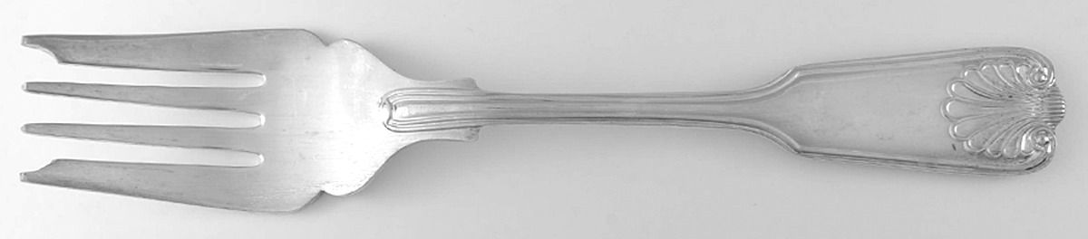 Fiddle Thread & Shell (Silverplate) Individual Salad Fork by Roberts & Belk-1