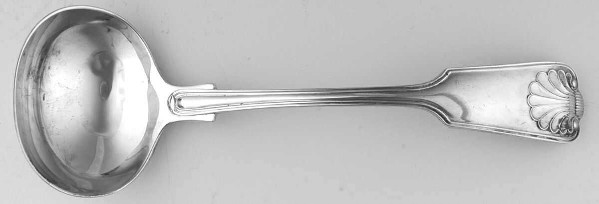 Fiddle Thread & Shell (Silverplate) Solid Gravy Ladle by Roberts & Belk-1