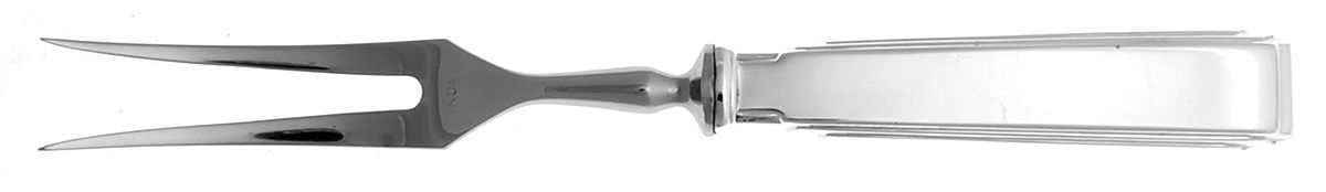 Art Deco (Silverplate) Small Steak Carving Fork with Stainless Prongs by Ricci (Argentieri)-1