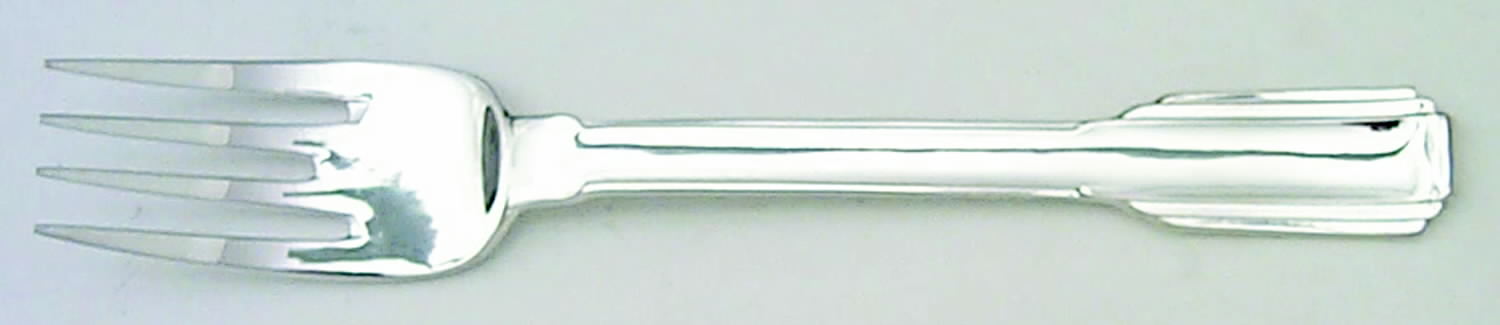 Art Deco (Silverplate) Individual Solid Fish Fork by Ricci (Argentieri)-1
