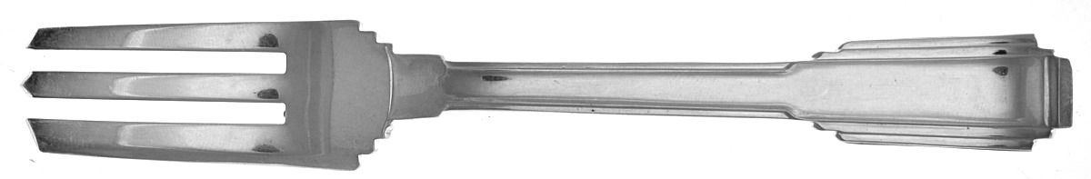 Art Deco (Silverplate) 3 Tine Pastry Fork by Ricci (Argentieri)-1