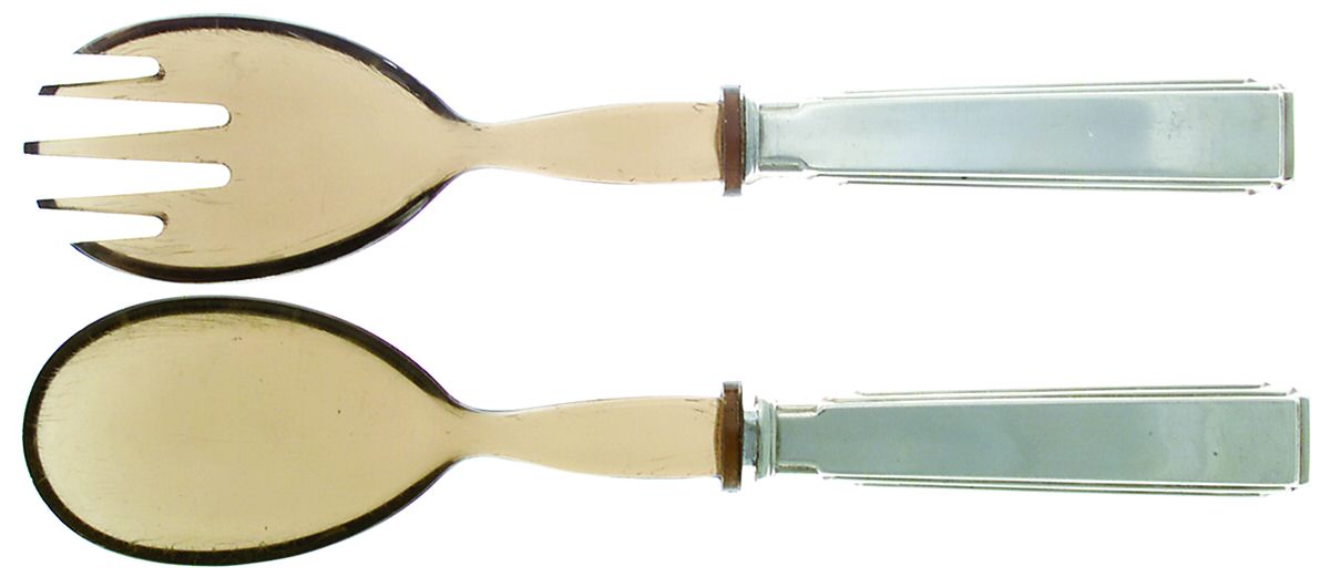 Art Deco (Silverplate) Plastic Bowl 2-Piece Salad Set by Ricci (Argentieri)-1