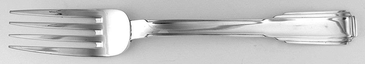 Art Deco (Silverplate) Large Solid Cold Meat Serving Fork by Ricci (Argentieri)-1